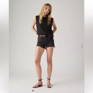 Levi's 501® Women’s Original Fit High Rise Shorts Black Denim Size 28 NWT
